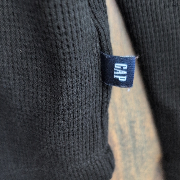 GAP Men's Black Button Down Waffle Knit Shirt S                C443 - Picture 5 of 8